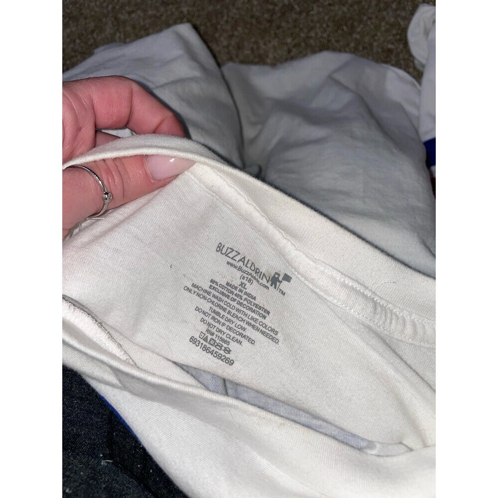 Buzz Aldrin NASA Cropped Shirt Women's Long Sleeve White SZ XL front tie USA - Picture 7 of 7